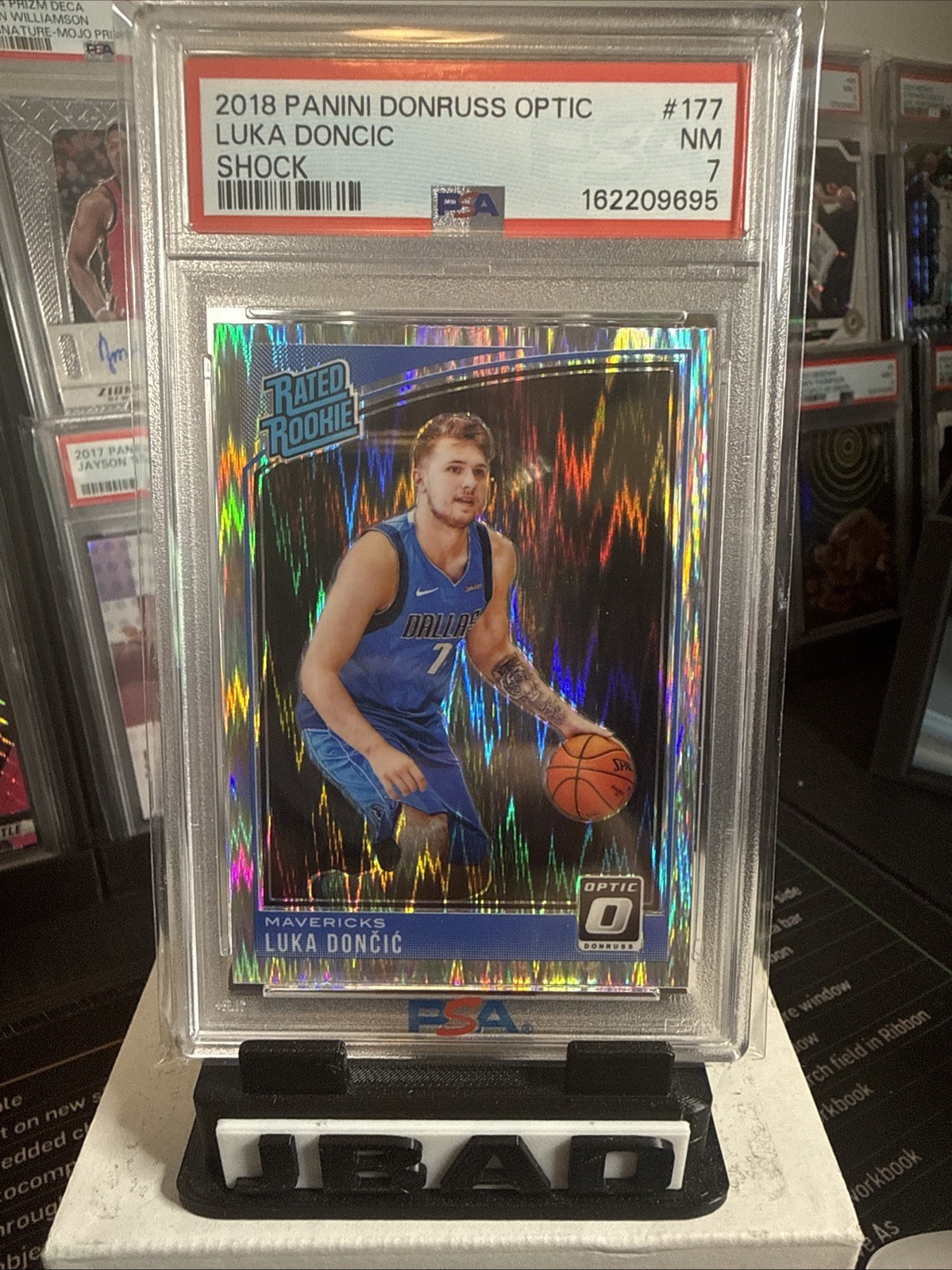 2018 PANINI DONRUSS OPTIC SHOCK #177 LUKA DONCIC ROOKIE RC PSA 7 view 5