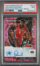 2020 Prizm Draft Picks RC Anthony Edwards #PAAE Pink Fast Break /25 - PSA 9