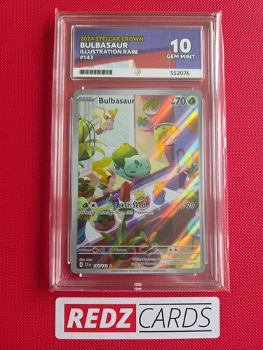 ACE 10 Bulbasaur 143/142 Illustration Rare Stellar Crown graded Pokemon Card