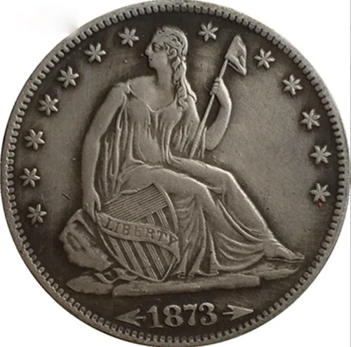1873-CC Seated Liberty Silver Half Dollar 50C High Grade