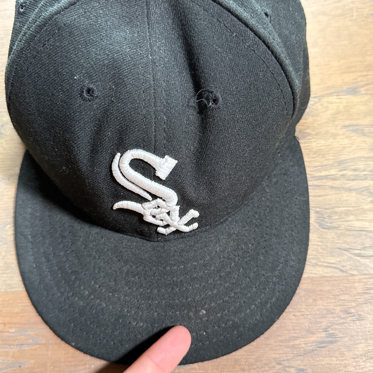 Vintage Chicago White Sox Hat Cap Men 7 Black New Era Fitted