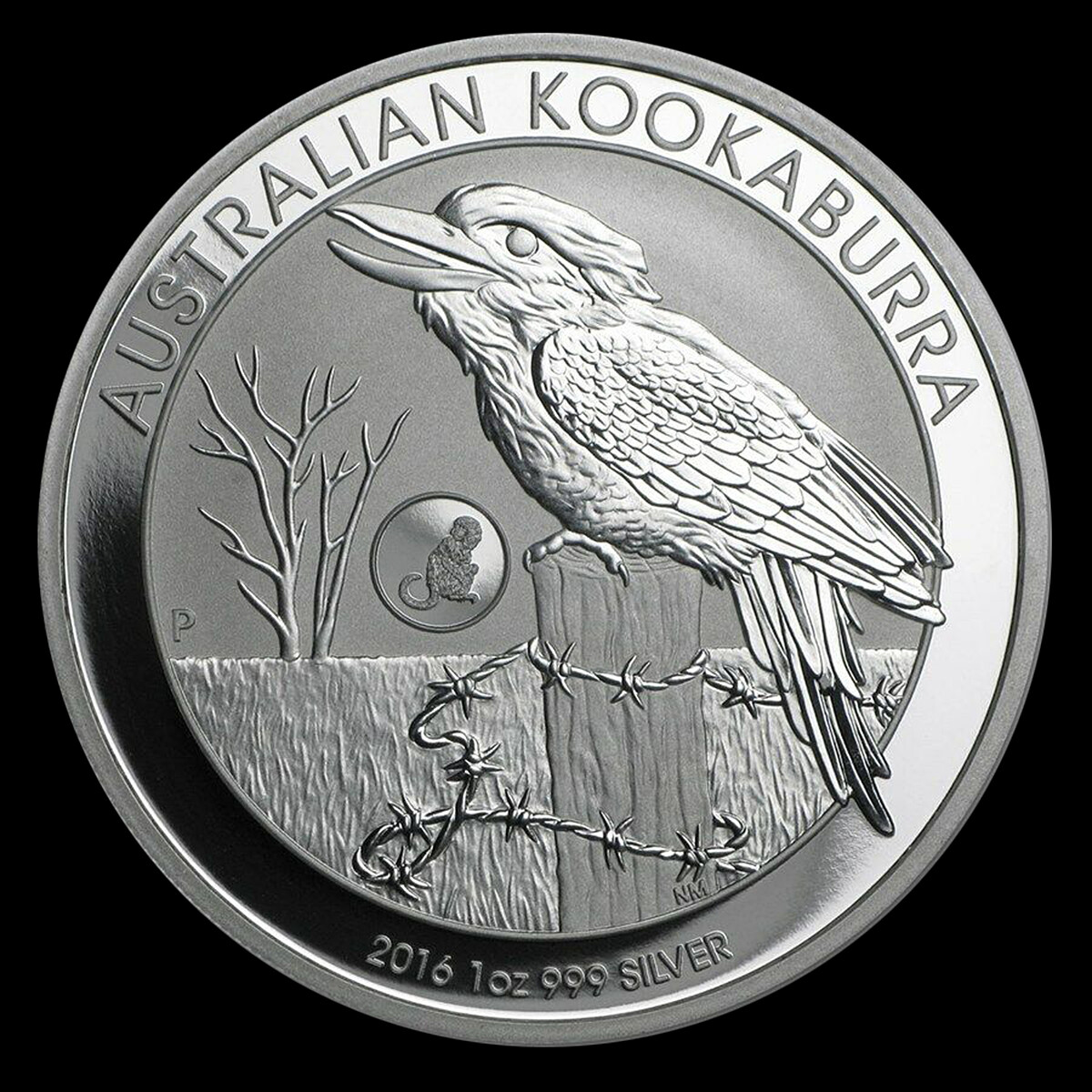 オーストラリアミント　フクロウインコ1オンス純銀 2016 1 oz 999 Silver Australian Kookaburra Monkey Privy GEM BU
