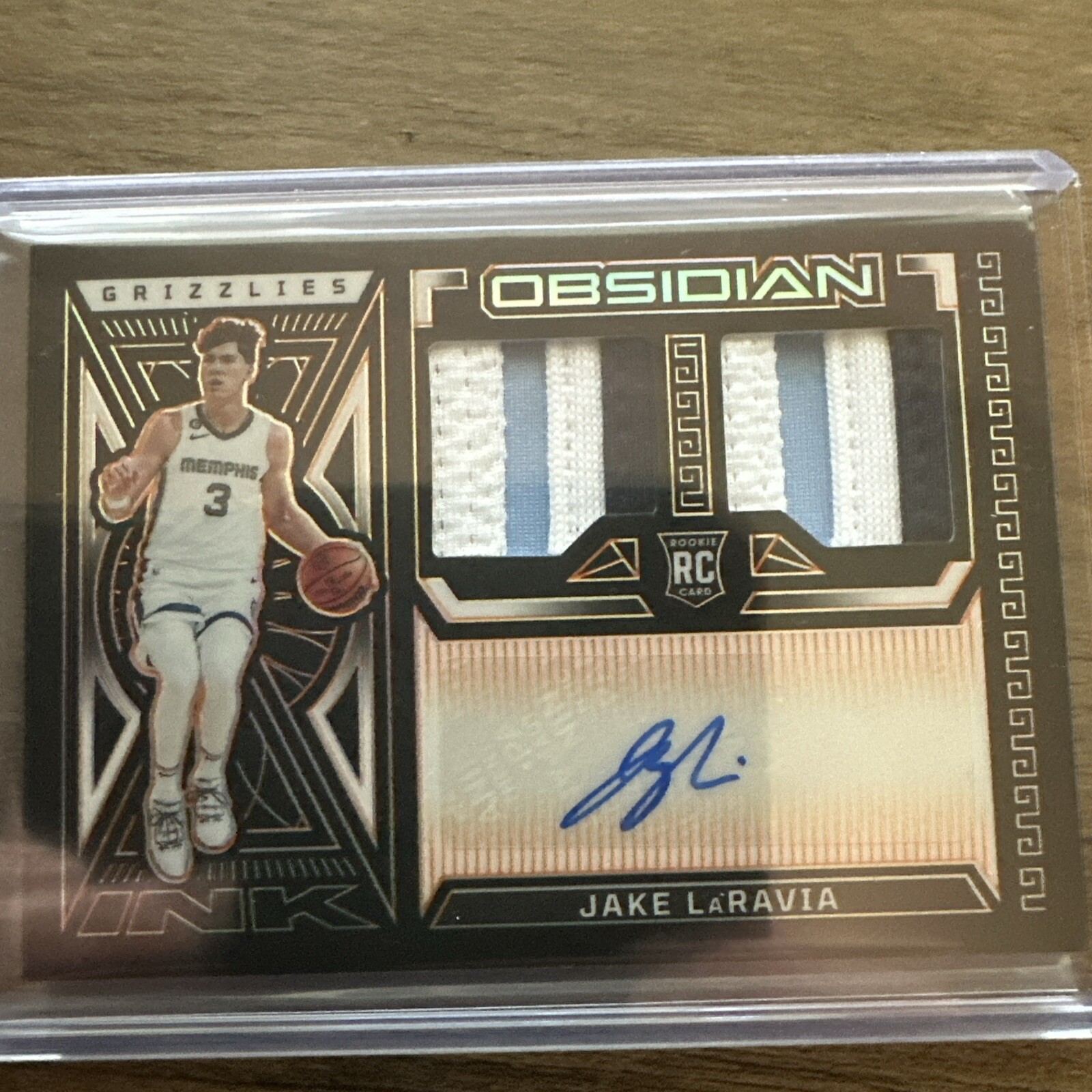 Jake LaRavia 2022 Obsidian #RJI-MJR Rookie Jersey Ink - Electric 