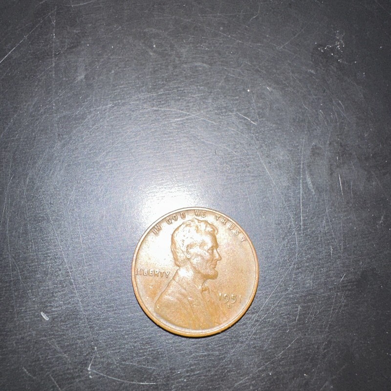 1951 D wheat Penny folder filler - Circulated Actual Coin Shown!