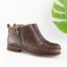 Franco Sarto Womens Keegan Boot Size 8 Brown Leather Zip Bootie Low Block Heel