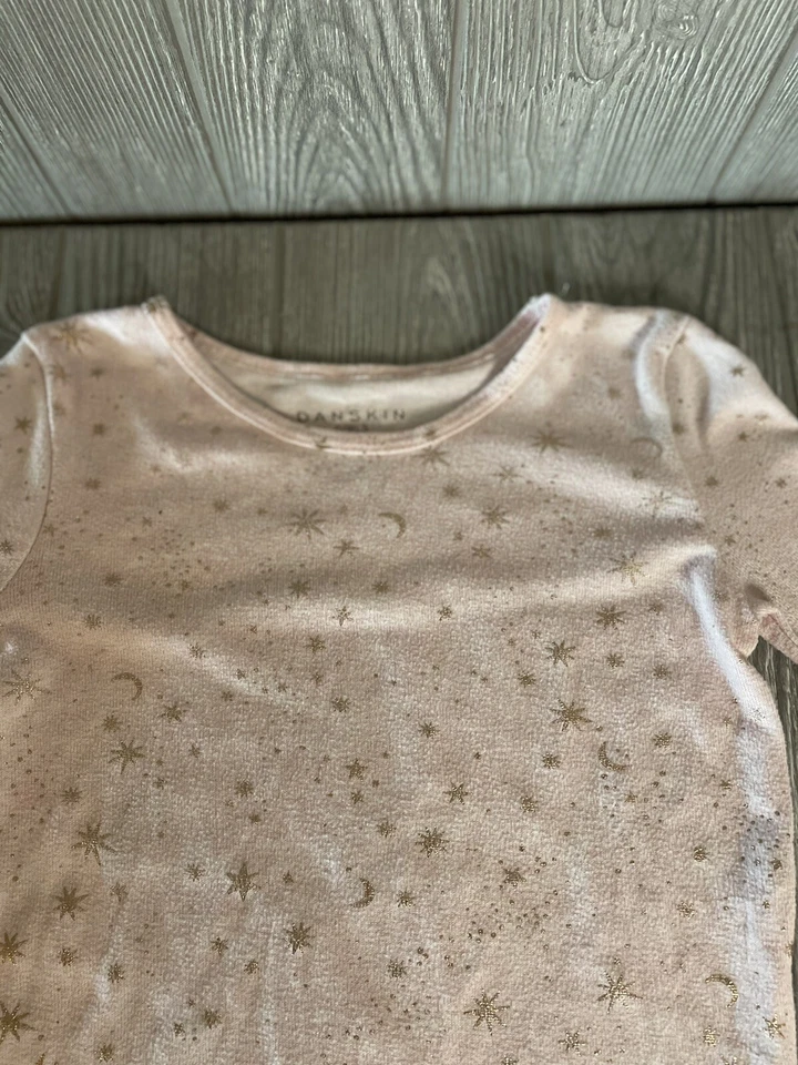 Danskin Girls Size 10 Pink Gold Star Casual Polyester Shirt Long Sleeve - Image 3 of 4