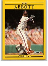 1991 Fleer Baseball Card Single - #305 Jim Abbott