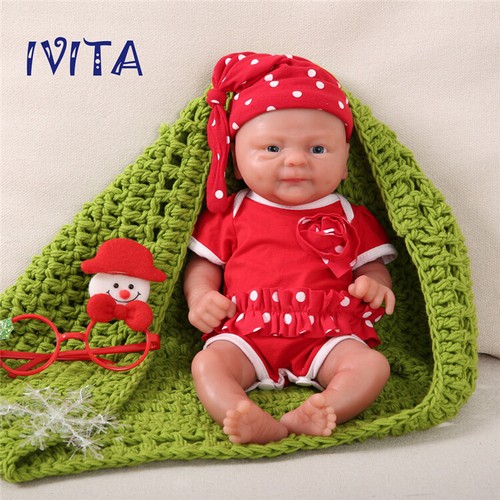 14'' Full Silicone Reborn Baby Doll Handmade Soft Newborn Girl Toy Xmas Gift - 第 1/10 張圖片