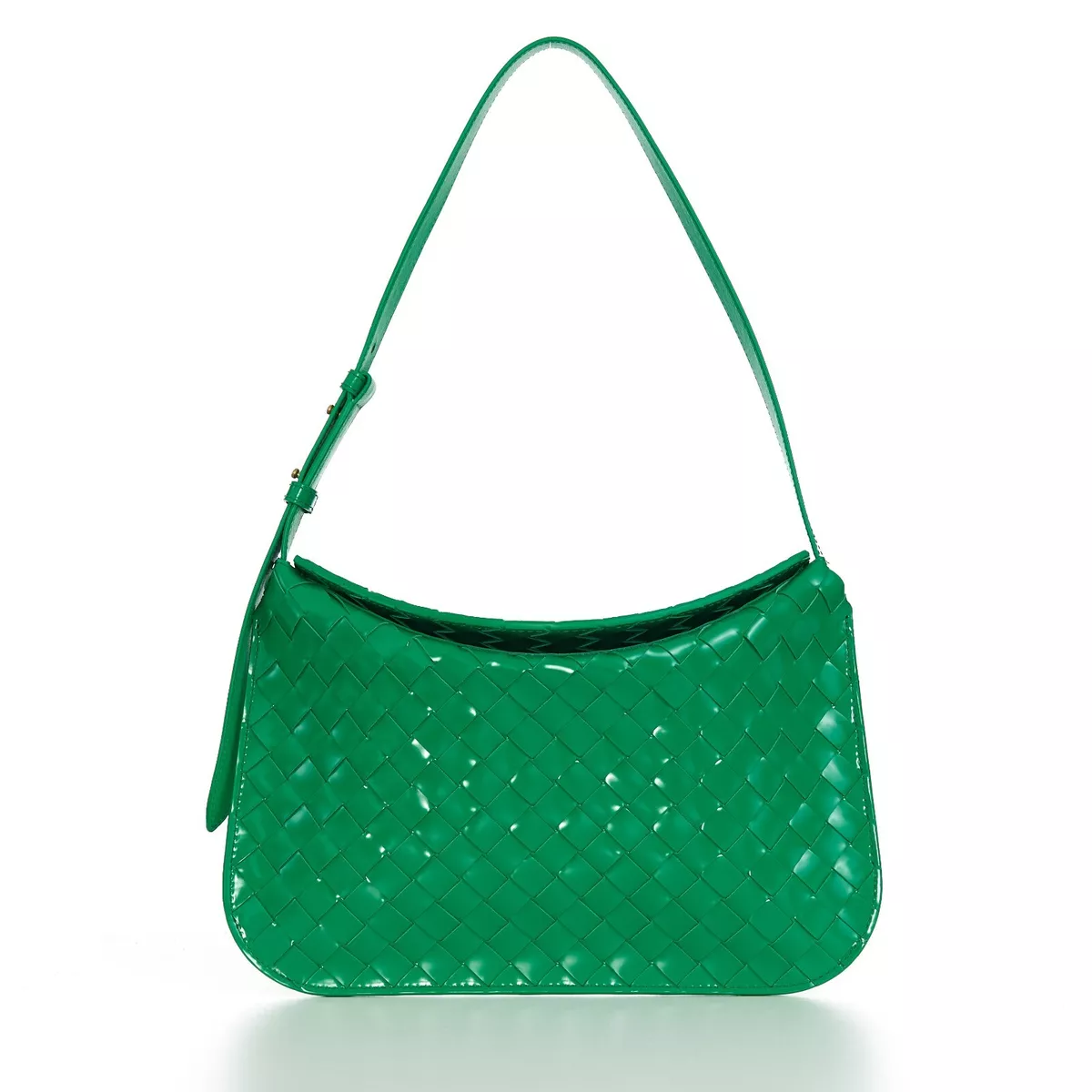 BOTTEGA VENETA 2900$ Small FLAP Bag - Bottega Green Intrecciato Brushed  Leather