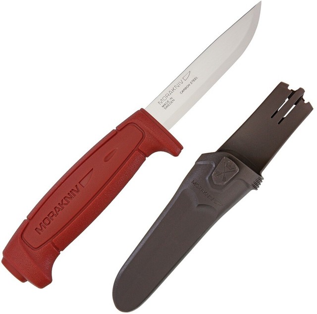 Mora Morakniv Basic 511 Fixed Camp Knife 3.62" Carbon Steel Blade Red