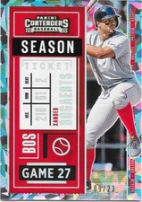 2020 Panini Contenders Xander Bogaerts 09/23 Season Ticket Cracked Ice #15