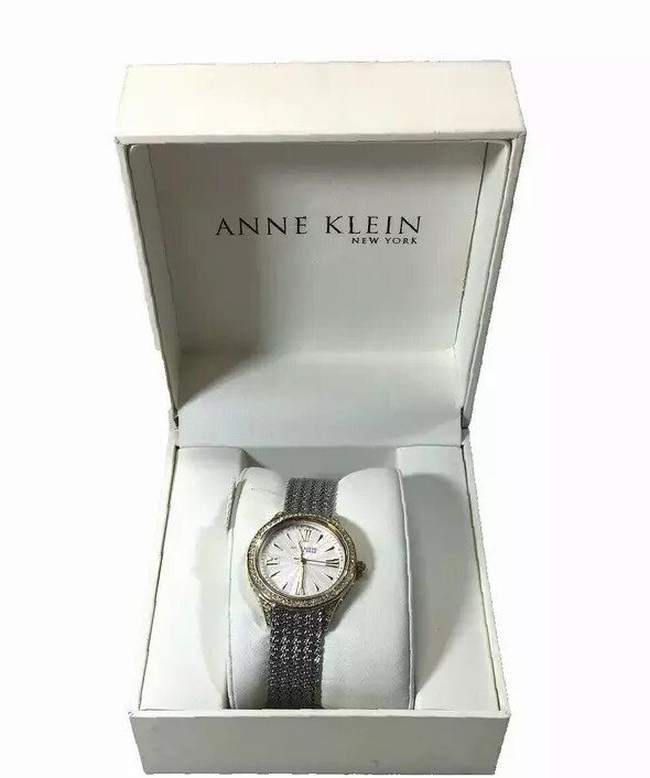 Anne Klein NY Ladies Swarovski Crystal Two-Tone Mesh Watch  display picture 1