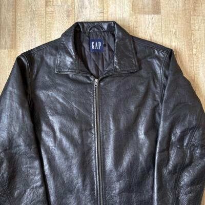 Old Gap 90's Cowhide Leather Jacket Black size-XL Japan Old Gap 90's Cowhide Leather Jacket Black size-XL Japan
