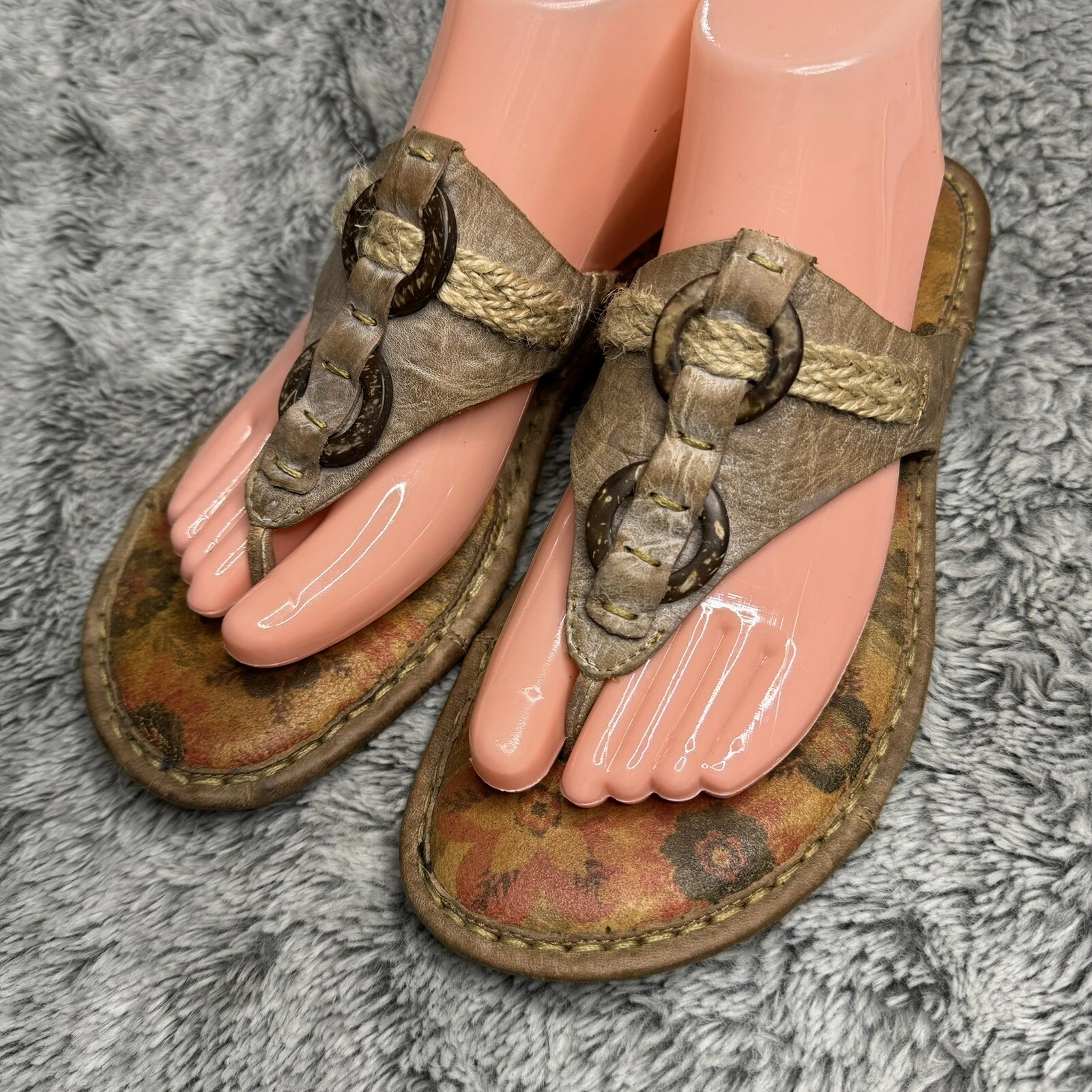 MBT Sandali infradito donna Born Gannet beige in pelle misura 8 M B68420