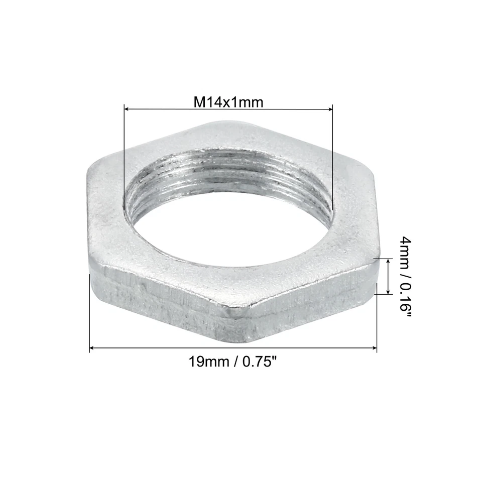 M14x1.0 Stahl Sechskantmuttern 30 Pack Metrische Gewinde Verzinkt 4mm Höhe - Bild 2 von 4