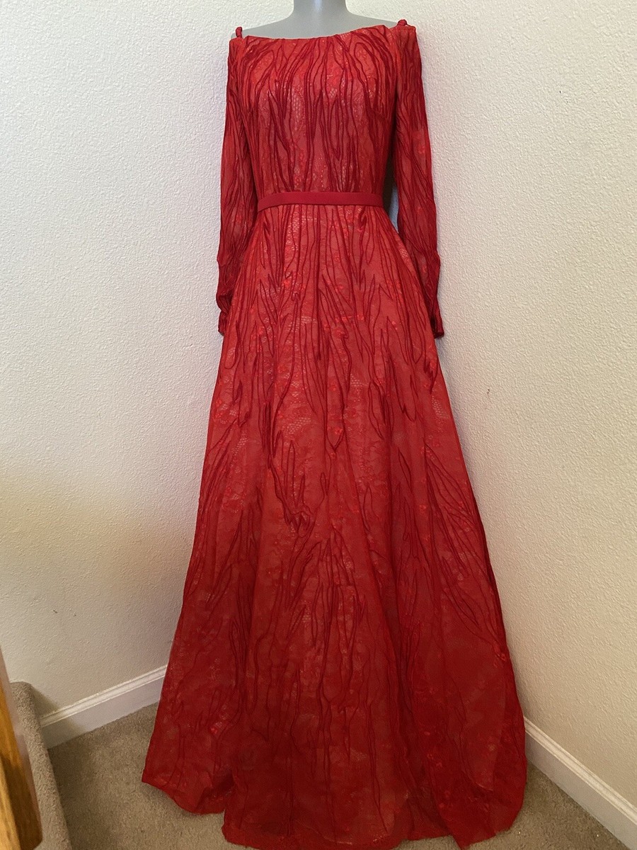 NWT Basix Black label Red Lace Dress/Gown - Size 2 - Retails for $795!! | eBay NWT Basix Black label Red Lace Dress/Gown - Size 2 - Retails for $795!! | eBay