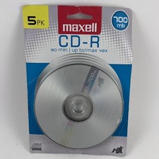 Maxell 648220 CD-R 700 5PK CD Recordable Disc 48X 700MB 80 Minute 5 discs New