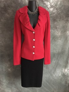 red st john knit suit