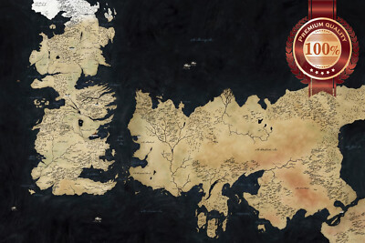 GAME OF THRONES MAP V2 WESTEROS ESSOS GOT ORIGINAL ART PRINT PREMIUM POSTER