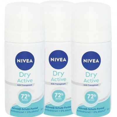 Deo Spray Damen Reisegröße Nivea Dry Active 72h 3x 35ml (  85,62/ L)  SALE