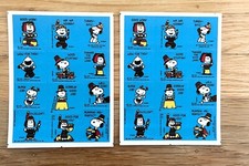 Vintage Thanksgiving Stickers Charlie Brown Peanuts Snoopy 2 Sheets 24 Stickers