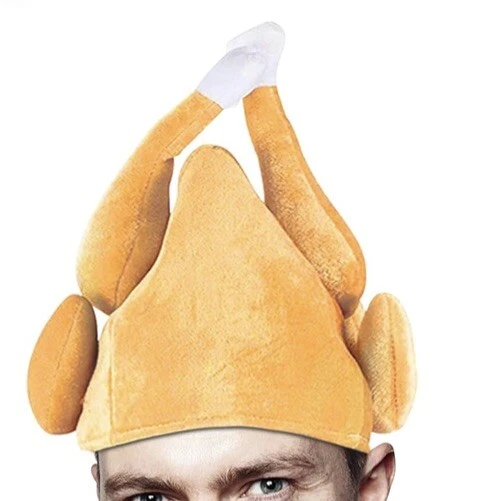 Sombrero de pavo asado para hombre Disfraz de pavo de felpa de acción de gracias Foto 2 de 4