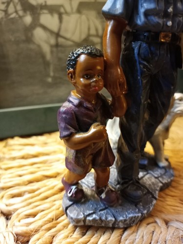 Young Boy Figurine Proud Father Walking by side with Son And puppy - Picture 7 of 8