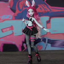 1/4 BJD Doll Floppy Ears Girl Bunny Toys Resin Ball Jointed Body Eyes Wig Faceup