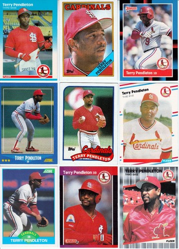 Huge 70 + TERRY PENDLETON cards lot 2 RC 1985 - 2013 Cardinals Braves Marlins - Picture 2 of 8