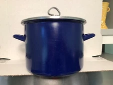 CHANTAL ENAMEL COOKWARE BLUE STOCK POT KETTLE WITH LID
