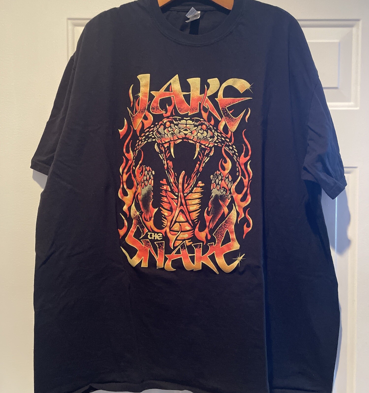 Jake the Snake Roberts Pro Wrestling T-shirt  Black Size 3XL  WWE AEW