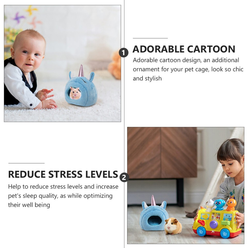 Small Pet Rats Hamster Winter Cave Nest Bed Unicorn Shape Hideaway eBay