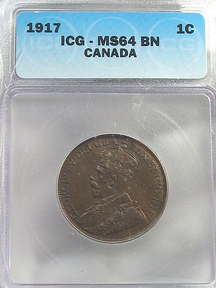 BU 1917 Large Cent CANADA ICG MS64 BN. #9 - Image 2 of 4