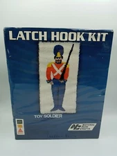 Vintage Latch Hook Kit Toy Soldier R505 National Yarn Crafts SEALED 16"x32"