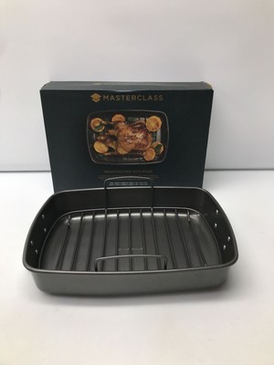MasterClass Deep Roasting Tin mit Rack, Bratgeschirr fuer Backofen und Herd