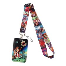 Futurama Series Fry Bender Leela Characters Grid Lanyard With ID Badge Holder