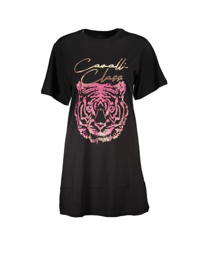 CAVALLI CLASS T-Shirt Maxi Logo schwarz Damen Gr. XL