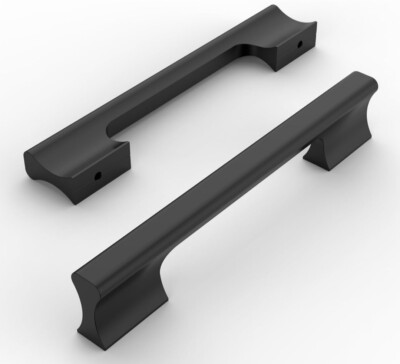 10 Pack Matte Black 5 Inch (128mm) Hole Centers Kitchen Cabinet Pulls
