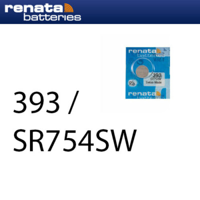 1 x Renata 393 Uhrenbatterien 1,55 V SR754W SR48 LR754 AG5 LR48 80mAh Knopfzell