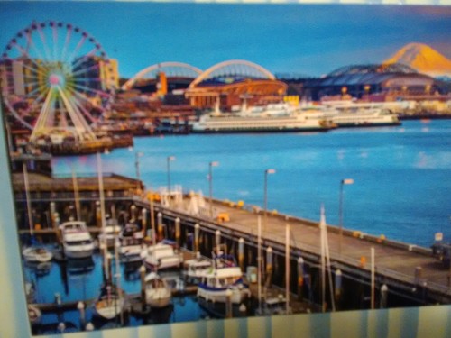 BEAUTIFUL PHOTO POST CARD SEATTLE WATERFRONT WASHINGTON STATE FERRIES WA - Picture 8 of 12