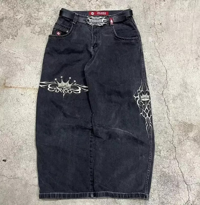NEW JNCO Y2K Baggy Jeans Men Vintage Embroidered High Quality Jeans Hip Hop Goth