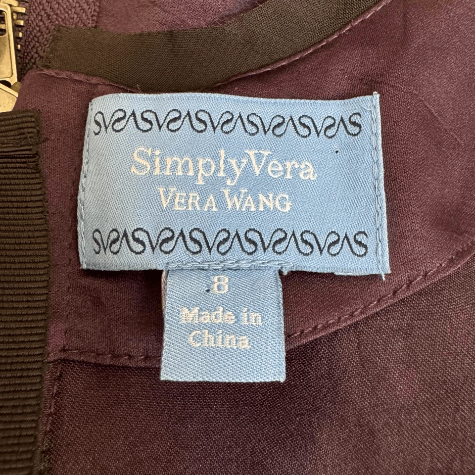 Simply Vera Wang Sheath A-Line Dress Sleeveless Purple Cocktail Women's size 8 - Image 4 of 4