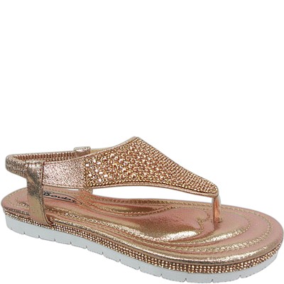 NEW WOMENS FLAT LOW WEDGE DIAMANTE ZIP THONG TOE POST SANDALS SHOES SUMMER SIZE
