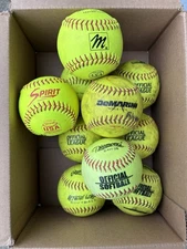 lot of 10 Hard softballs 11 inch 11" Softballs Rawlings Diamond Dicks FREE  SHIP