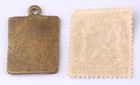 Belgium Lion ring WW1 Belgique WWI Stamp Set Leopold I Silver fragment on brass — photo 8