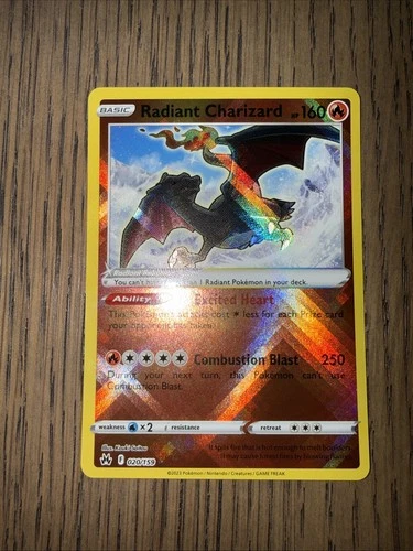 Pokemon 2023 Crown Zenith Radiant Charizard Trading Card 020/159