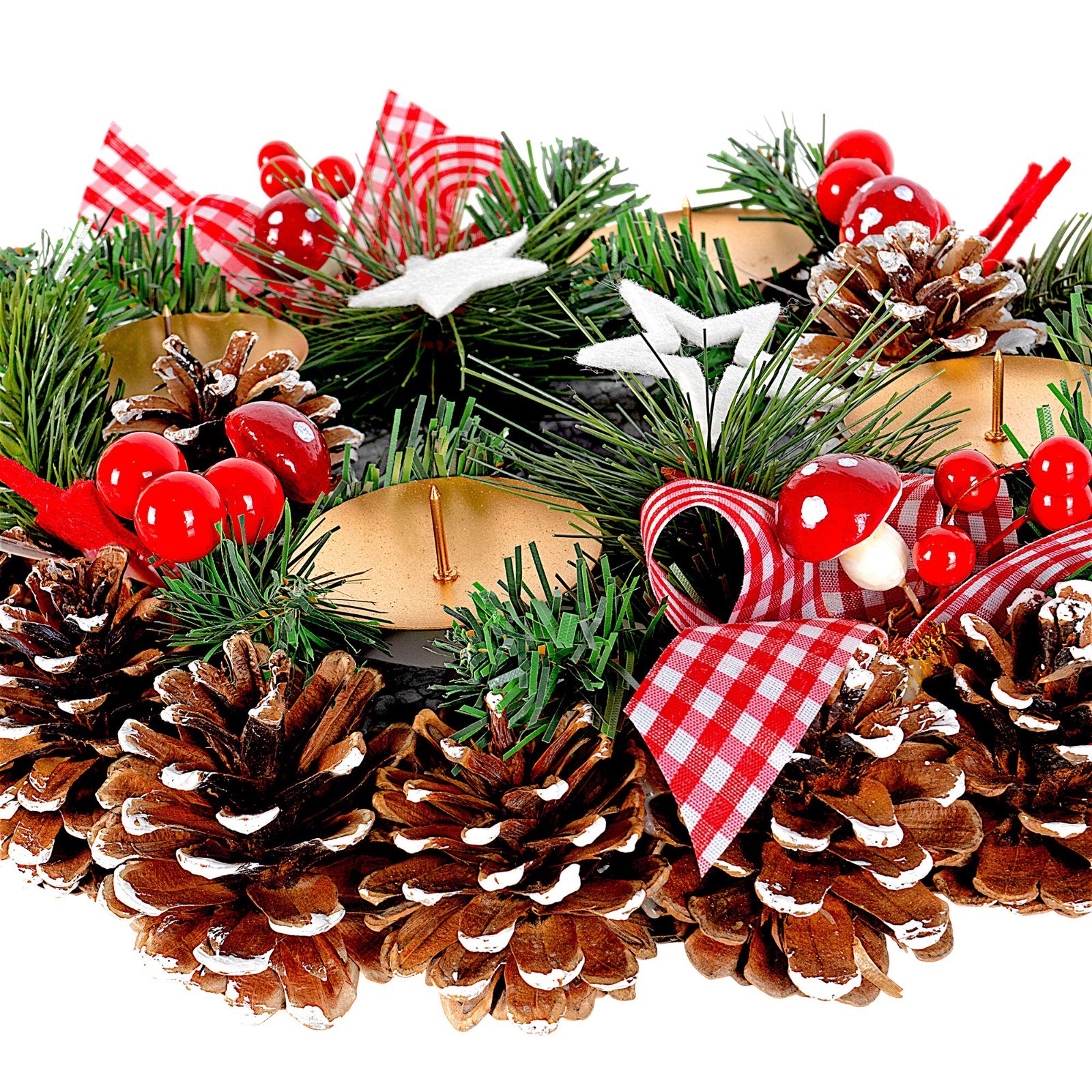 12" Advent Wreath Decoration Candle Holder Christmas Table Centerpiece