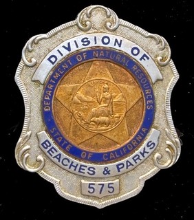 California State Parks Division of Beaches & Parks Ranger badge 1953 1961