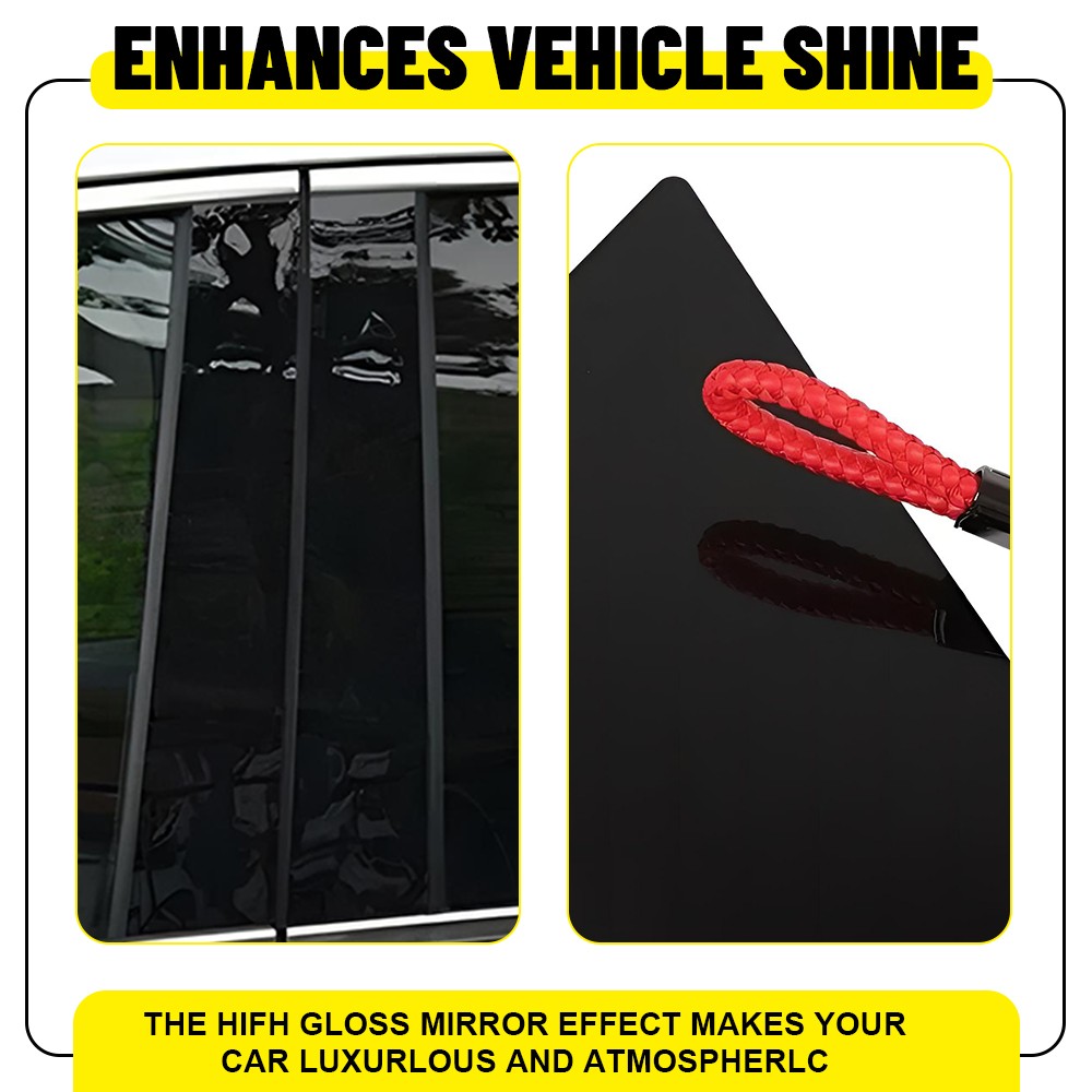 For 2019-2024 Dodge RAM 1500 Black Look Window Pillar Posts Sticker Trim 4PCS