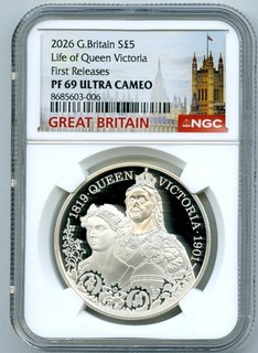 2026 S5PD GB 1 OZ PLATA PRUEBA NGC PF69 LIFE OF QUEEN VICTORIA PRIMEROS LANZAMIENTOS